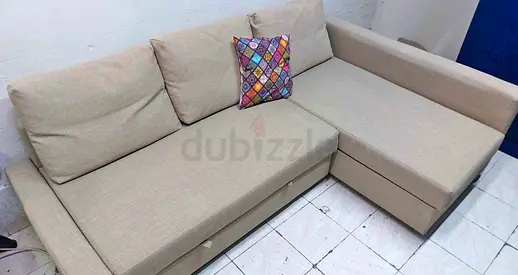 Beige Sofa Bed With Storage Excellent Condition