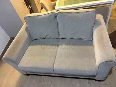 Light grey 2-seater sofa - good condition, compact loveseat