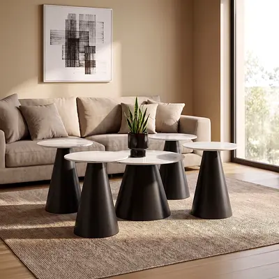 New Movo Sphere Sintered Stone Coffee Table - Set of 5