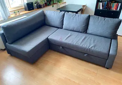 Sofa bed with storage Very good quality neat and clean Ikea