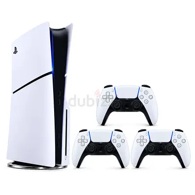 Sony PlayStation 5 Gaming Console Slim - Disc Edition with 3 Controllers, 1 TB - PS5