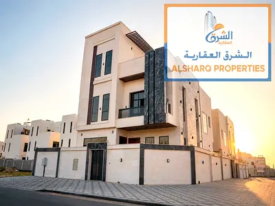 Brand-New Modern Corner Villa with 7 Master Bedrooms, Majlis, Spacious Setback and Equipped Rooftop for Sale in Al Bahia, Ajman
