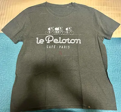 Le Peloton Café Paris Grey Graphic T-shirt - Men's Casual Tee