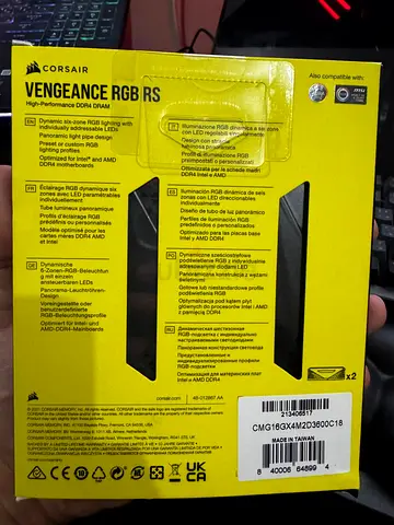 Corsair Vengeance RGB RS DDR4 16GB (2x8GB) 3600MHz RAM - Like New with Box