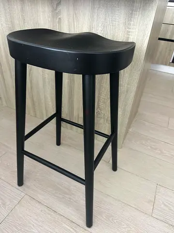 Zara Home Black Wooden Kitchen/Bar Stool - Good Condition