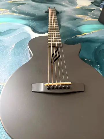 Matte Black Acoustic Guitar - Good Condition