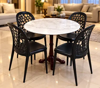 Marble dinning table and 4 chairs