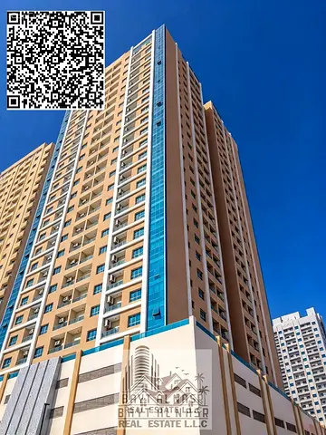 Spacious 2-Bedroom Apartment with Study Room for Sale in Paradise Lake Towers B9, Emirates City, Ajman | Central AC & Open Views