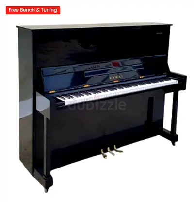 Kawai Upright Piano - Gloss Black, Good Condition, Includes Bench & Tuning