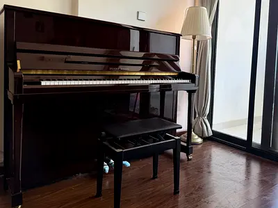 Upright Piano in Good Condition with Bench - Mahogany Finish