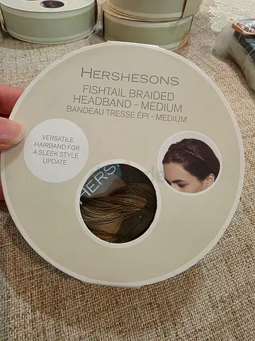 Hershesons Fishtail Braided Headband — Medium, Brown
