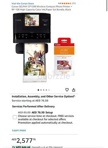 Canon SELPHY CP1300 Wireless Compact Photo Printer + RP-108 High-Capacity Color Ink/Paper Set Bundle