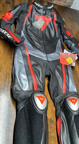 Dainese Black/Red Leather Motorcycle Racing Suit
