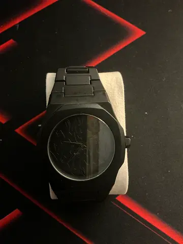Black men's wristwatch used, black on black