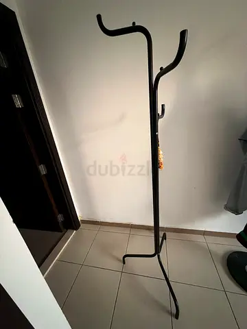 Free-standing metal clothes valet/garment rack - black