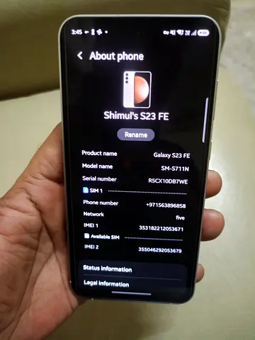 Samsung Galaxy S23fe 1000 fixed price with case — Good condition, 256gb