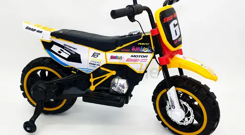 Kids Electric Motor Bike Snap-On 6 - Like New with Training Wheels