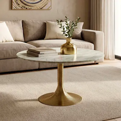 New Vendra Solis Genuine Marble Top Coffee Table