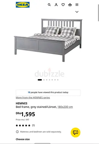 IKEA HEMENS BED (180x200 cm) white without mattress