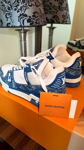 Louis Vuitton Men’s Trainer Sneakers - Blue Monogram, Size 43