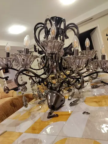 Glass crystal chandelier - 8-arm decorative ceiling light Immediate and Urgent Sale.
