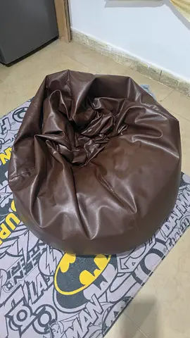 Brown faux leather bean bag chair - good condition and big cushion
