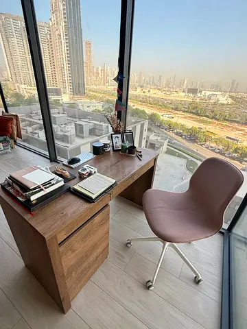 Desk ChairPink Upholstered Swivel Desk Chair on Castors