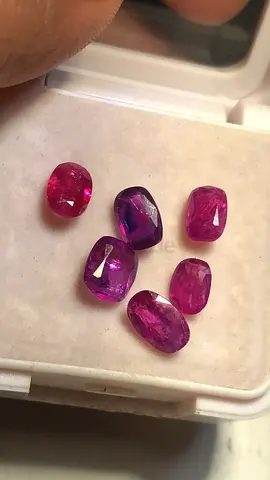 Lot of 6 Natural Pink-Purple Sapphire/Ruby Gemstones — Small Mixed Ovals