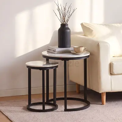 New Roma Sintered Stone Nest of Tables - Set of 2