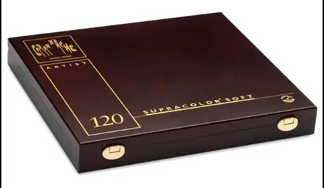 Caran d'Ache Supracolor 120 Aquarelle Colouring Pencils in Wooden Case Multi-Coloured
