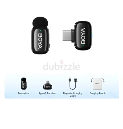 BOYA Mini Lavalier Microphone & LED Light for Phone & PC