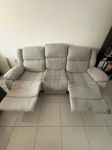 Light grey 3-seater recliner sofa (good condition)