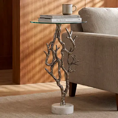 New Banyan Glass Top Accent Table