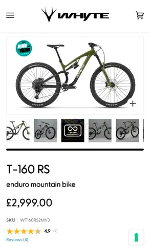 Whyte T-160 RS Enduro Mountain Bike - 29", Full Suspension