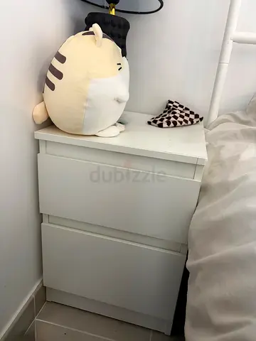 IKEA white 2-drawer bedside table / nightstand