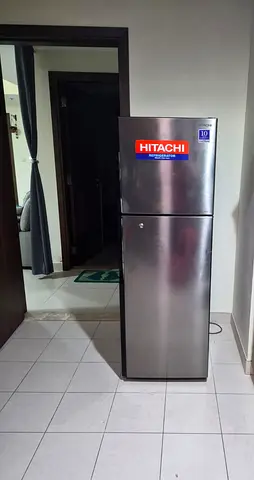 Hitachi 2-door Stainless Steel Refrigerator - Good Condition