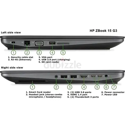HP ZBook 15 G3 Laptop - Workstation Grade, Thunderbolt 3, HDMI, VGA