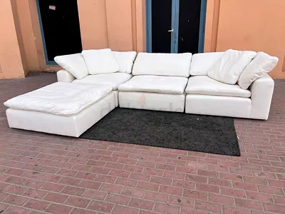 Klektic feather 🪶 filled Sofa with footstool
