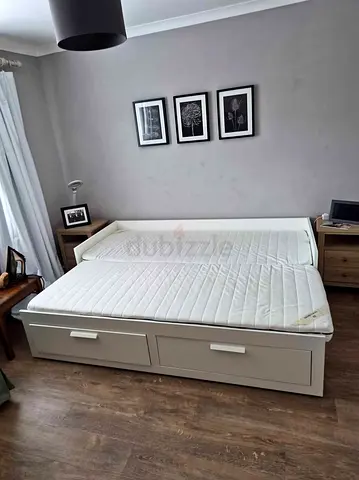 IKEA BRIMNES convertible bed with 2 drawers