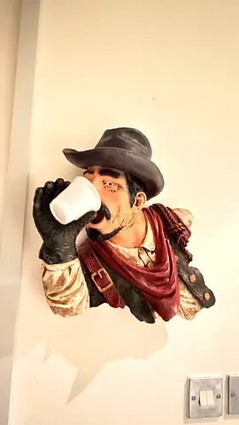 Vintage Western Cowboy Wall Bust Decoration (3D) - Left-facing with Hat