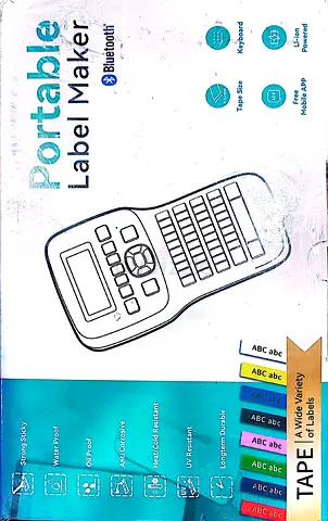 جهاز طباعة وطباعة ملصقات محمول (Portable Label Maker) مزود بلوحة مفاتيح مدمجة وخاصية الاتصال