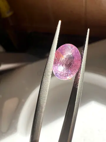 Sapphire orange pink Grs certified 3.38ct