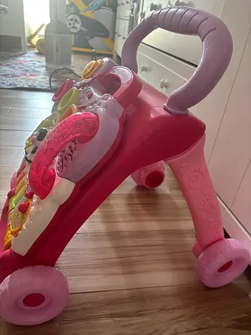 Pink Baby Push Walker with Interactive Toys — Good Condition