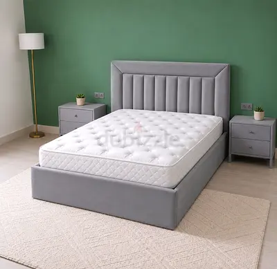 Gray Brand New double size bed good quality double bed storage bed strong