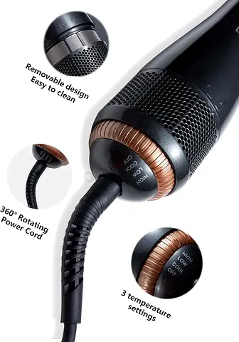 DOSCHER 3 in 1 Hair Dryer Brush & Straightener Brush, Professional 1200W Powerful Ceramic Dryer, One