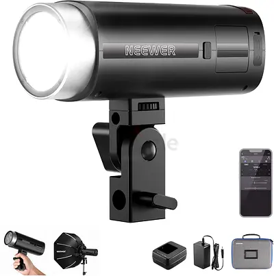 NEEWER Q200 200Ws 2.4G TTL Outdoor Studio Flash Strobe with App Control,1/8000 HSS, 3200mAh Battery