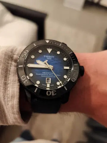 Tissot Seastar 2000 Powermatic 80 Black/Blue Diver Watch - Used