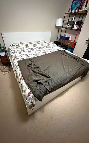 Ikea king size bed with mattress and storage drawers