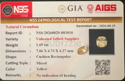 Premium 1.69 Ct Unheated Yellow Sapphire (Pukhraj) – High Clarity Astrological Gemstone