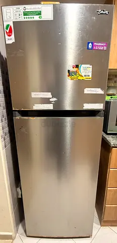 Used Tovin Stainless Steel Top Freezer Refrigerator – Good Working Condition